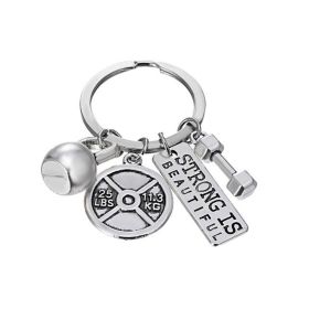 Men And Women Fashion Sports Power Dumbbell Keychain (Color: Style2)