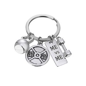 Men And Women Fashion Sports Power Dumbbell Keychain (Color: Style1)