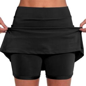 Elastic Yoga Culottes for Women Athletic Shorts Lightweight (Color: Black, size: 3XL)