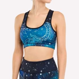 Women's Padded Sports Bra (Colour: Starry Blue, size: M)