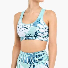 Women's Padded Sports Bra (Colour: Light blue, size: L)