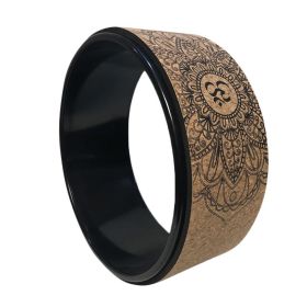 High Quality Natural Cork Yoga Wheel (Color: Black)